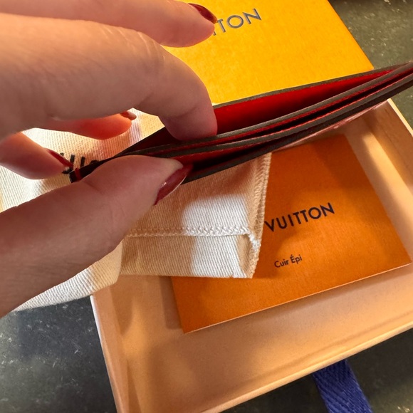 Louis Vuitton Red and White Card Holder - Picture 5 of 5